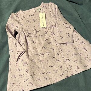 Janie and Jack Lavender Floral Long Sleeve dress size 12-18 months new